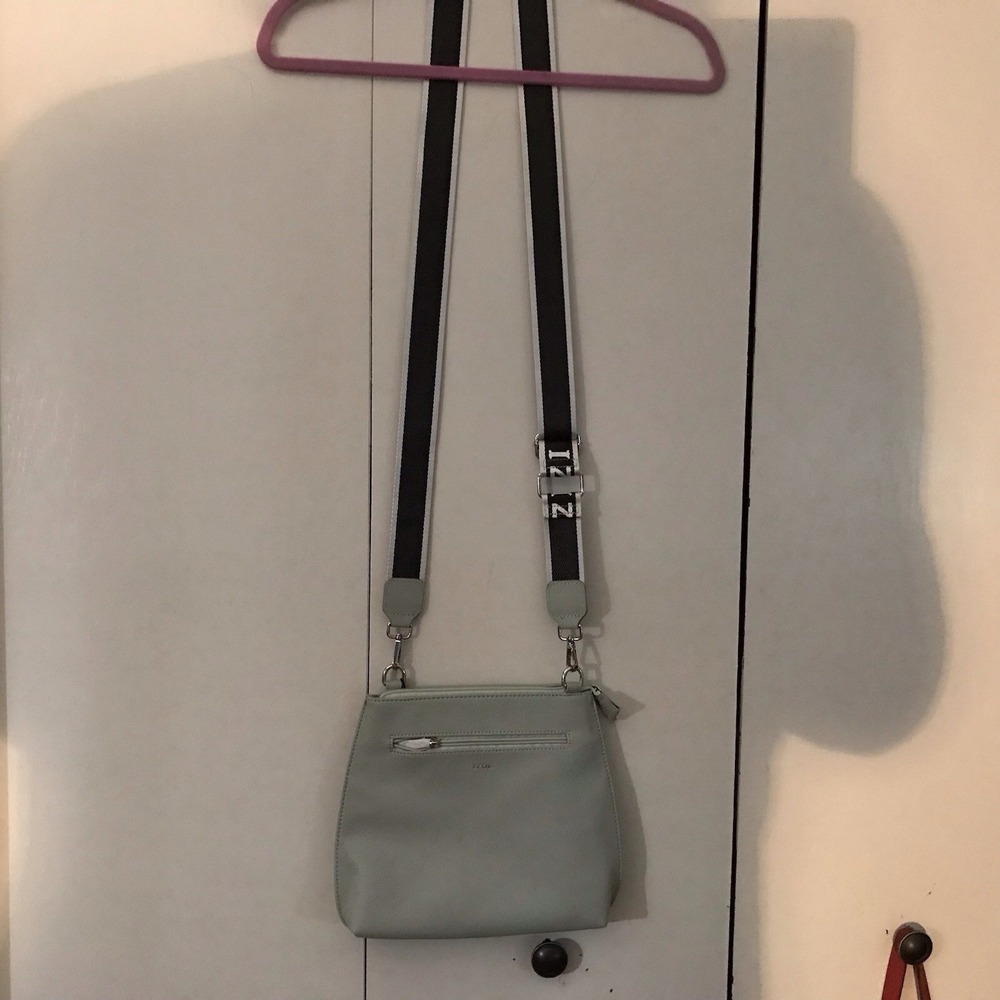 Izod Crossbody Bag NWT Sage Color Izod Strap 11x10 Zupper Pockets Adjustable...
